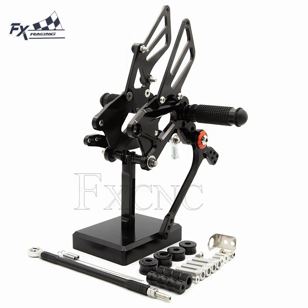 

CNC Aluminum Adjustable Motorcycle Rest Set Footrest Foot Pegs Footpegs Rearset For Suzuki SV650 SV 650 2015-2018 2016 2017