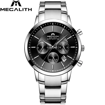 

MEGALITH Top Brand Luxury Quartz Watch For Men Waterproof Stainless Steel Strap Chronograph Analogue Watches Relogio Masculino