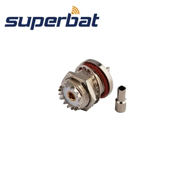 

Superbat 10 pcs UHF Crimp Jack Female bulkhead RF connector for LMR100 -British Version