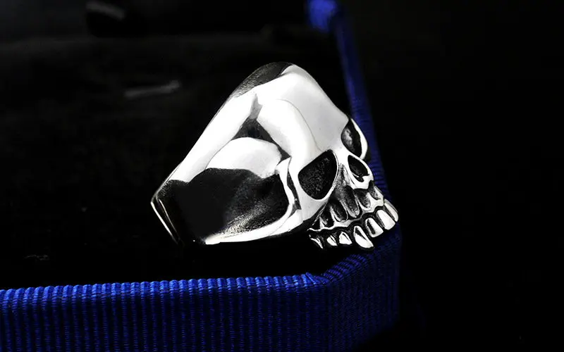 V. YA 925 серебряные мужские кольца винтажные регулируемые размеры череп большое кольцо панк-рок скелеты Мужские тайские серебряные ювелирные изделия