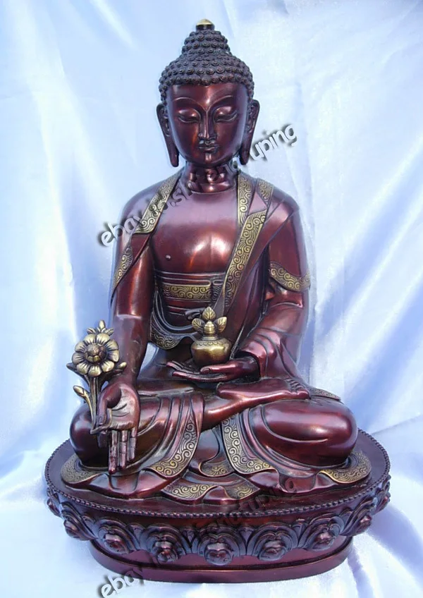 

lifelike bronze nobility craft Copper buddha 30cm copper