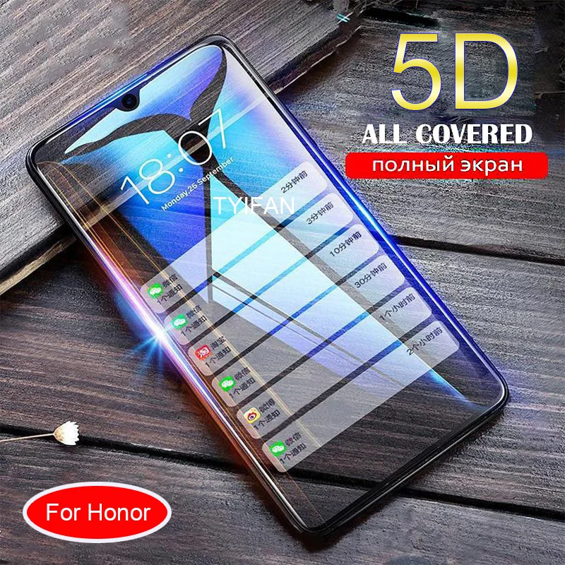 Полный Клей закаленное стекло на huawei Honor 10 9 8 Lite Полное покрытие экрана протектор