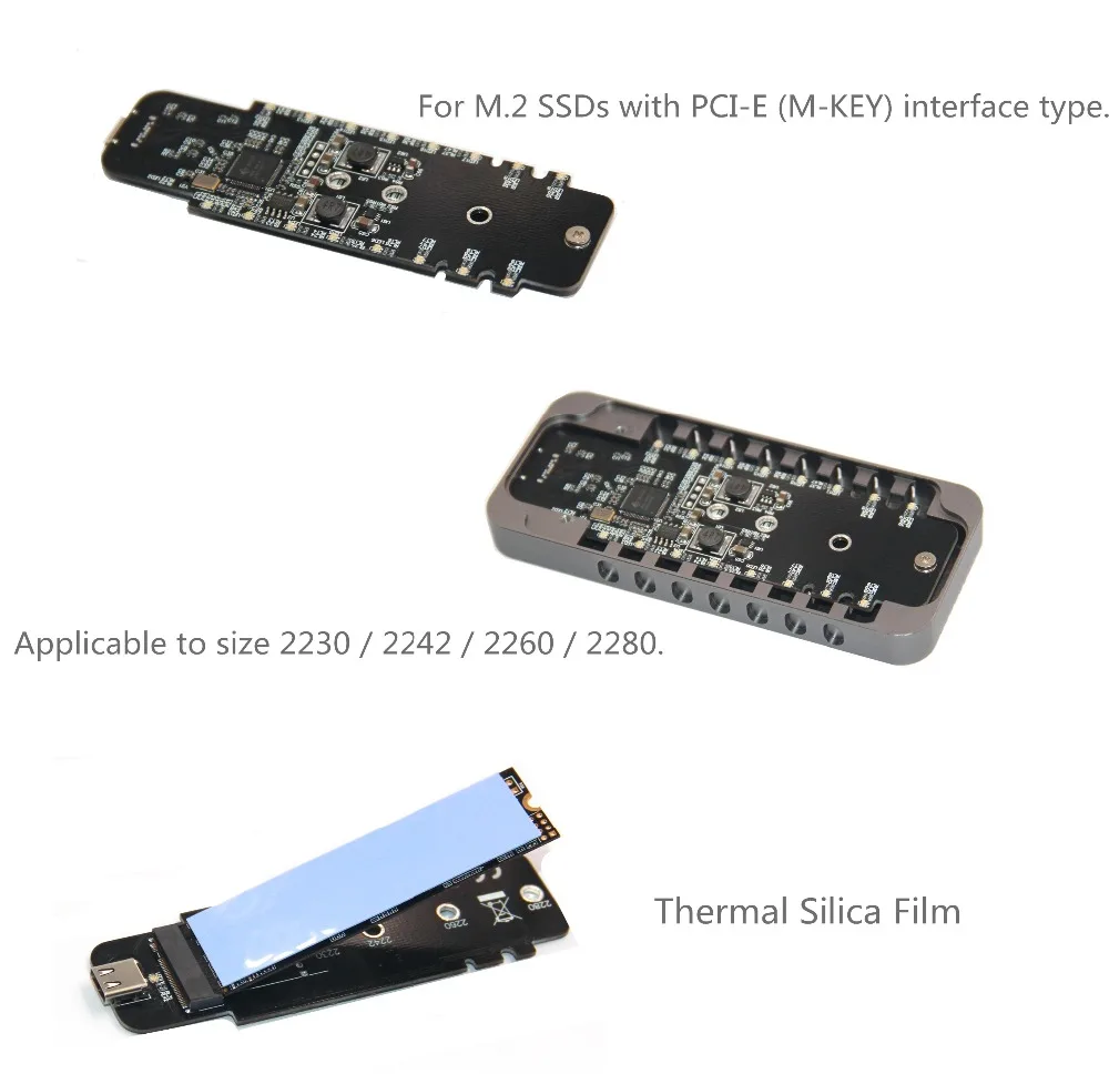 invólucro para hdd, alumínio, pcie, usb, tipo