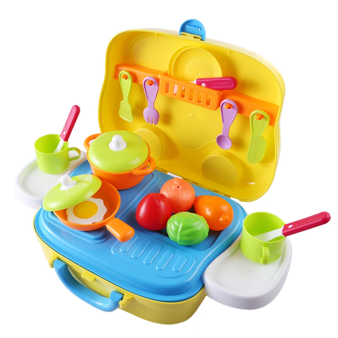 

Rowsfire Surwish Kids Kitchen Wares Kit Pretend Play Toy With Handy Suitcase Educational Toys Early Educational Toys For Kid Hot