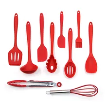 10PCS SET Environmental Safe Silicone Cooking Tools Practical Home Kitchen Dinnerware Tableware Cooking Gadgets Tools