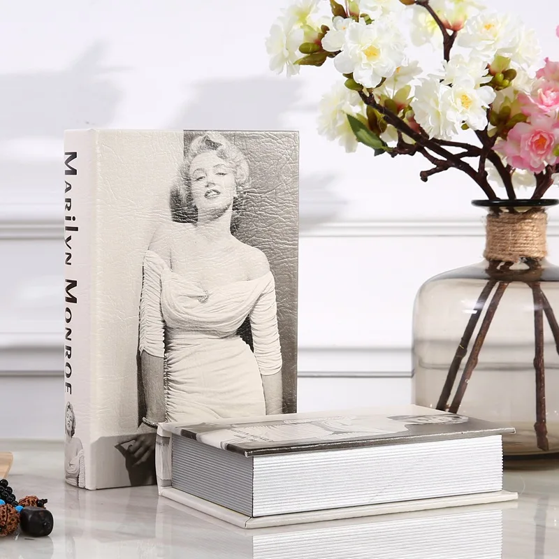 

Storage Boxes Furnishing Model Creative Ornaments Simulation Book Leather Wooden Box Cash Money Jewelery Organizer Box