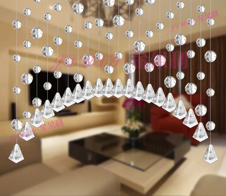 Pure handmade 5 strings glass crystal curtain Door and window curtain