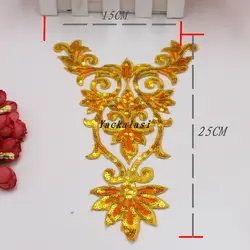 Блестками цветок аппликация Косплей вышивка утюг на блесток цветочные 10 видов цветов 15*25 см