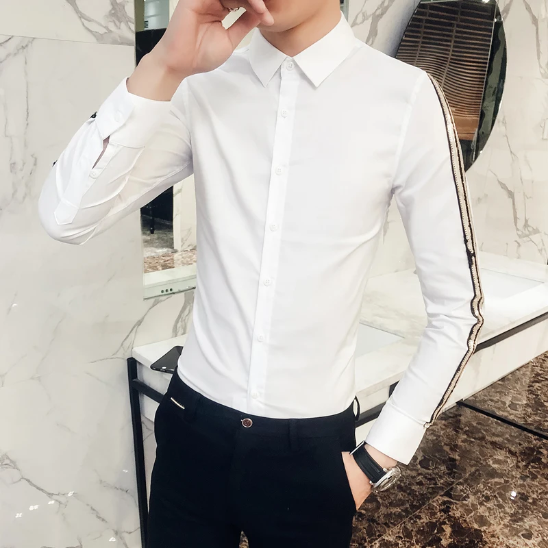 Новая мода горячая Распродажа бренд весна осень Мужская Повседневная Высококачественная легкая верхняя одежда мужская Тонкая Корейская Стильная однотонная рубашка