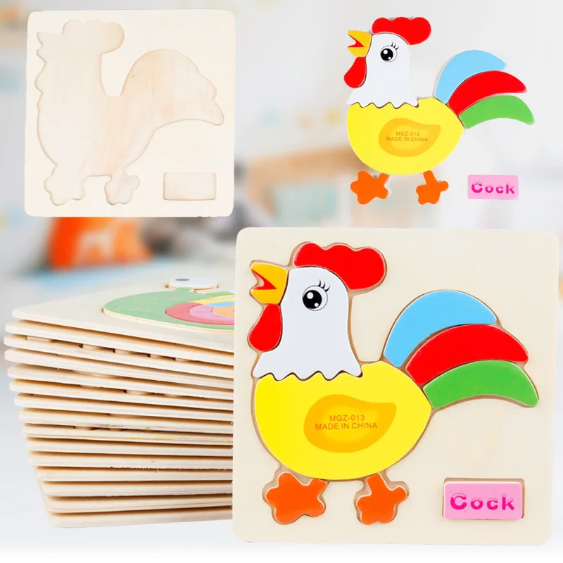 

BPKids Wood 3D Puzzle Wooden Puzzle Toys for Children Early Learning Toys Cartoon Animal Jigsaw Puzzle Eduactional toy