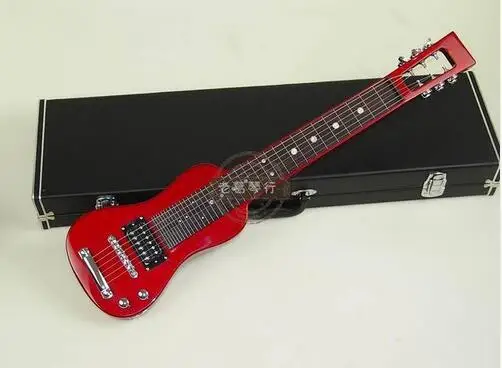 

2019 new + factory + Metallic Red mini hawaii electric guitar lap steel guitar 6 strings Hawaii travel guitar Free Shipping