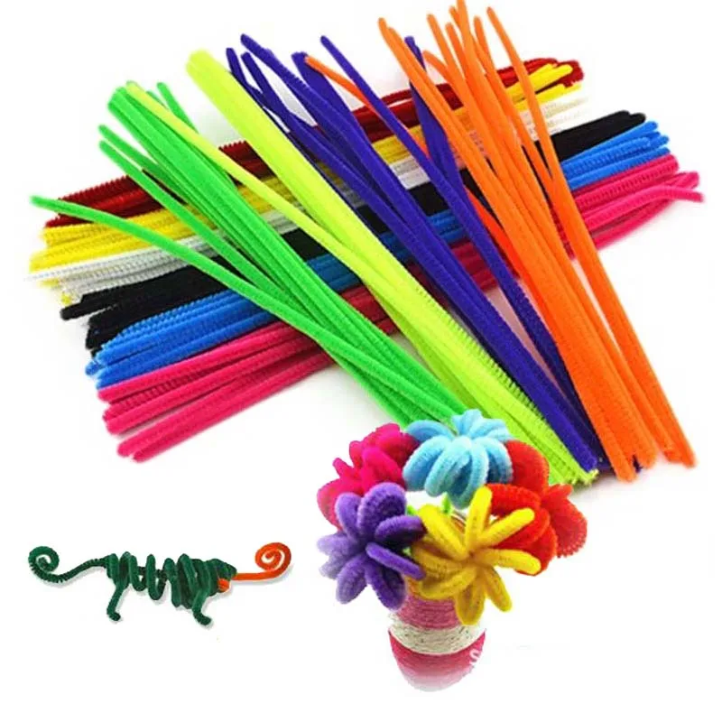 

100pcs Montessori Materials Educational Toy Chenille Children Crafts For Kids Colorful Pipe Cleaner Toys Craft