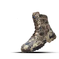 Мужская камуфляжная защитная обувь; кожаные противоскользящие ботинки со стальным носком и шнуровкой; дезодорированные армейские