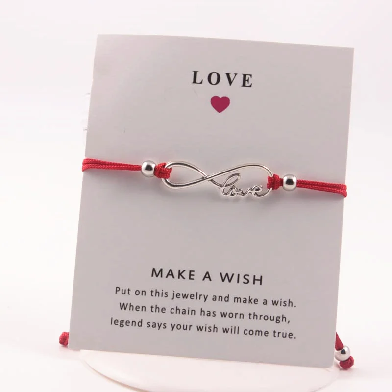 

Infinity Love Dangle Charms Bracelets Adjustable Wish Card Bracelets Fashion Leather Bracelet Jewelry