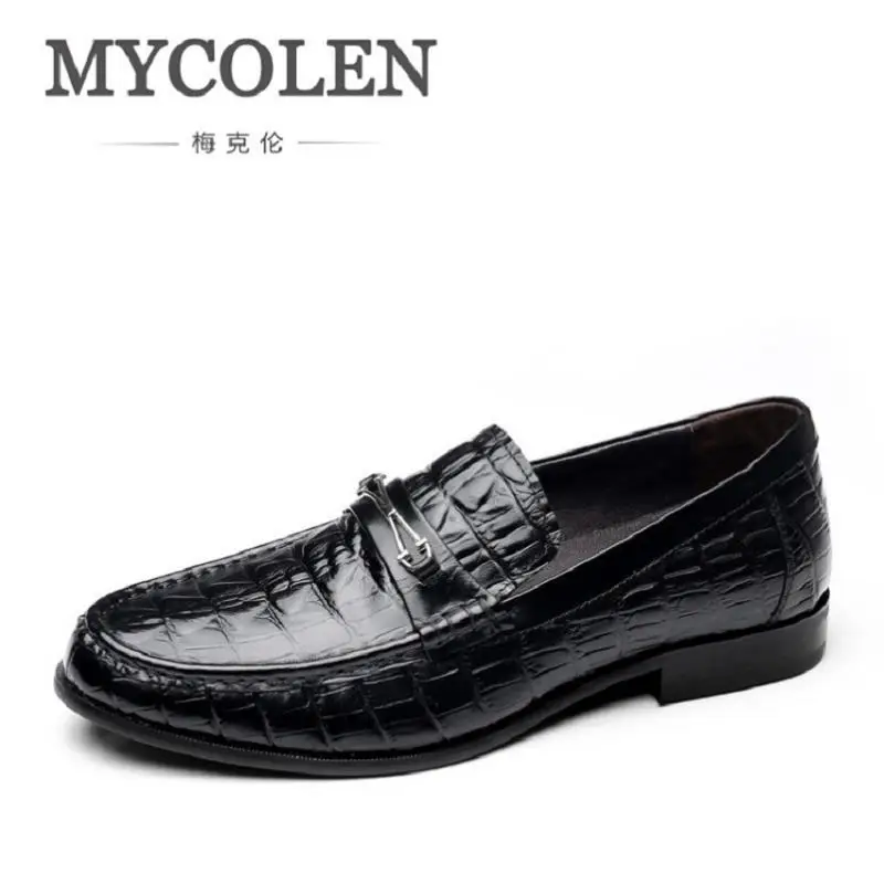 MYCOLEN/Мужские модельные туфли Итальянские Кожаные слипоны модная обувь мужские