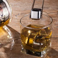 500 шт./лот виски вино пиво камни 440C из нержавеющей стали, охлаждающая камень лед для Виски кубик льда съедобный спирт с физическим охлаждением