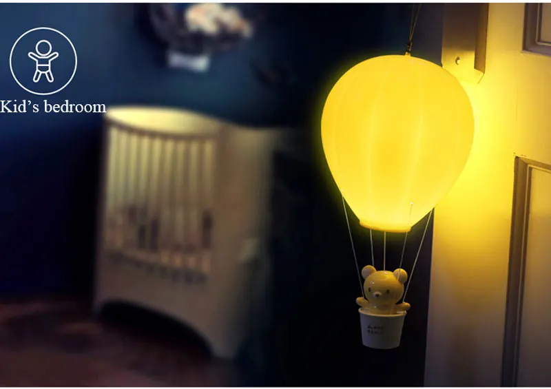 Hot Air Balloon Charging LED Night Lamp Creative Cartoon Cute Desk Lamp Bedroom Bedside Warm Light Nursing Children Baby Light (10)