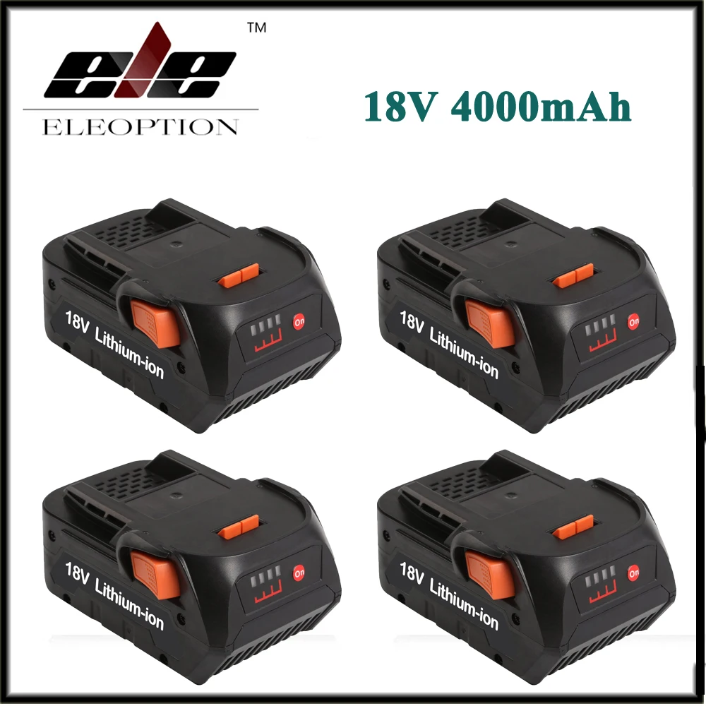 4x New Eleoption 4000mAh 18V Li ion Rechargeable font b Power b font font b Tool