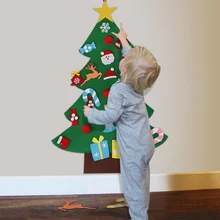 Рождество DIY Войлок Рождественская елка наклейки на стену для детей Подарки дверной настенный Рождественский Декор рождественские украшения для дома