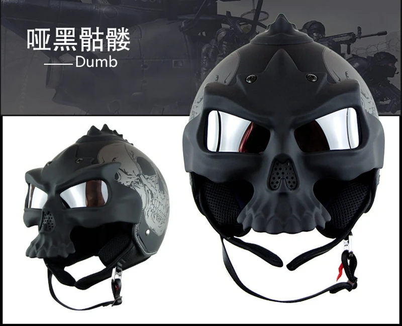 Двойной объектив мотоциклетный шлем dot standard skull casco с двойной d-образной кольцевой пряжкой S-XL