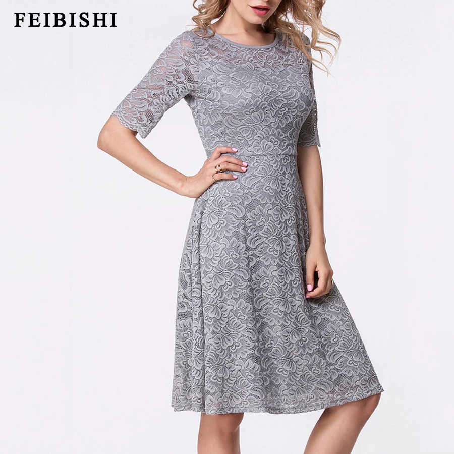 FEIBUSHI-Womens-Elegant-Sexy-Lace-See-Through-Tunic-Casual-Club-Bridesmaid-Mother-of-Bride-Dress-Skater (6)