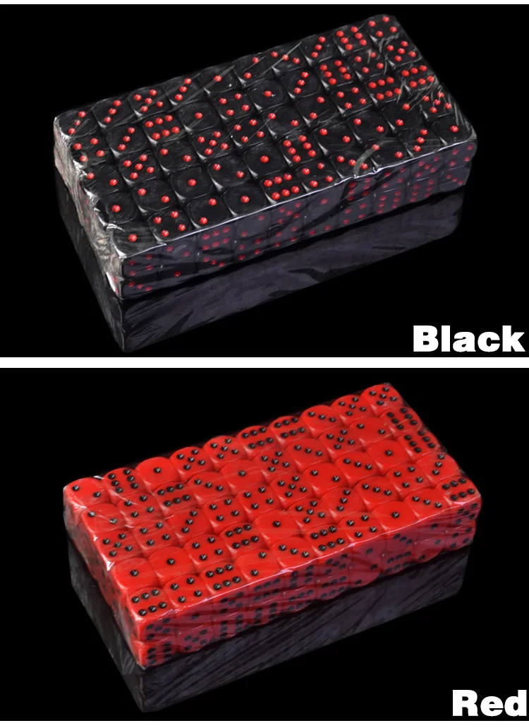 Казино кости набор 16 мм акриловые игральные кости красный/черный питьевой цифровые кости доска азартные игры 6 сторон покер Вечерние игры цена