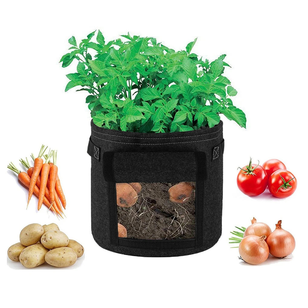Gallon Garden Planting Bags Black Fabric Pots Plant