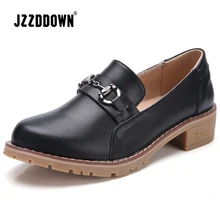 JZZDDOWN/Женская обувь с золотой пряжкой; осенние Роскошные туфли-оксфорды на шнуровке; лоферы на высоком каблуке 4 см; женская обувь
