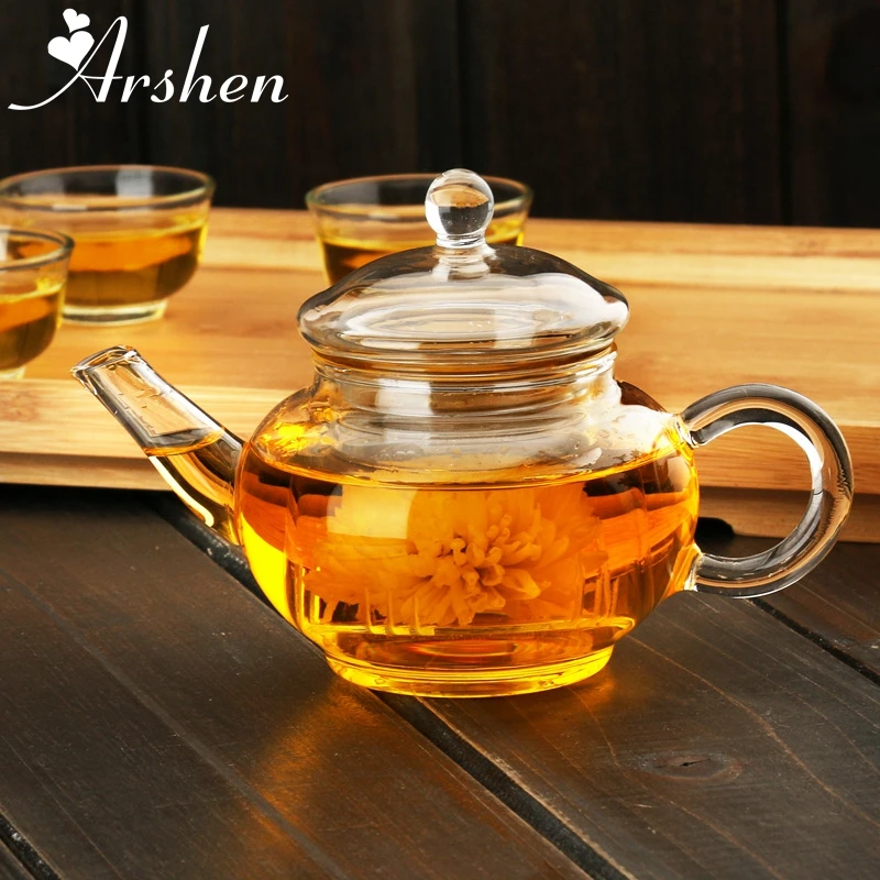 

Arshen 250ML Beauty Flowertea Glass Teapot Heat Resistant Bottle Cup for Blooming Tea Herbal Coffee with Infuser Fitter Gift