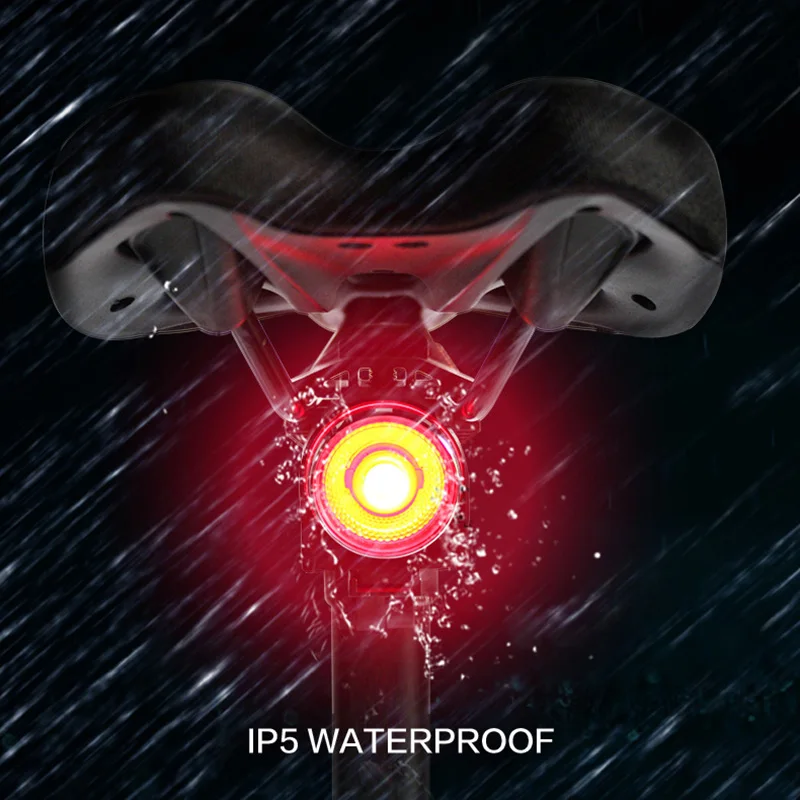 

NEW USB LED Bicycle Tail Light Smart Brake Induction Mountain Road Bike Rear Light Lamp