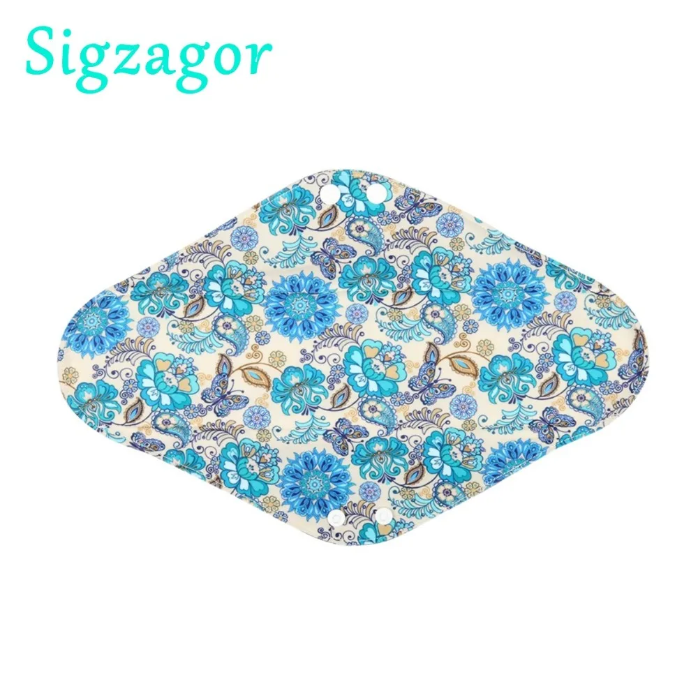

[Sigzagor]3 Extra Large XL Overnight Reusable Bamboo CHARCOAL Mama Cloth Pad,Menstrual Sanitary Maternity Pads,14"/35cm 42 Print