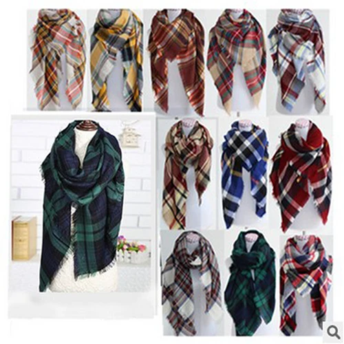 za winter scarf 2016 font b Tartan b font Scarf women 140 140cm Plaid Scarf cuadros