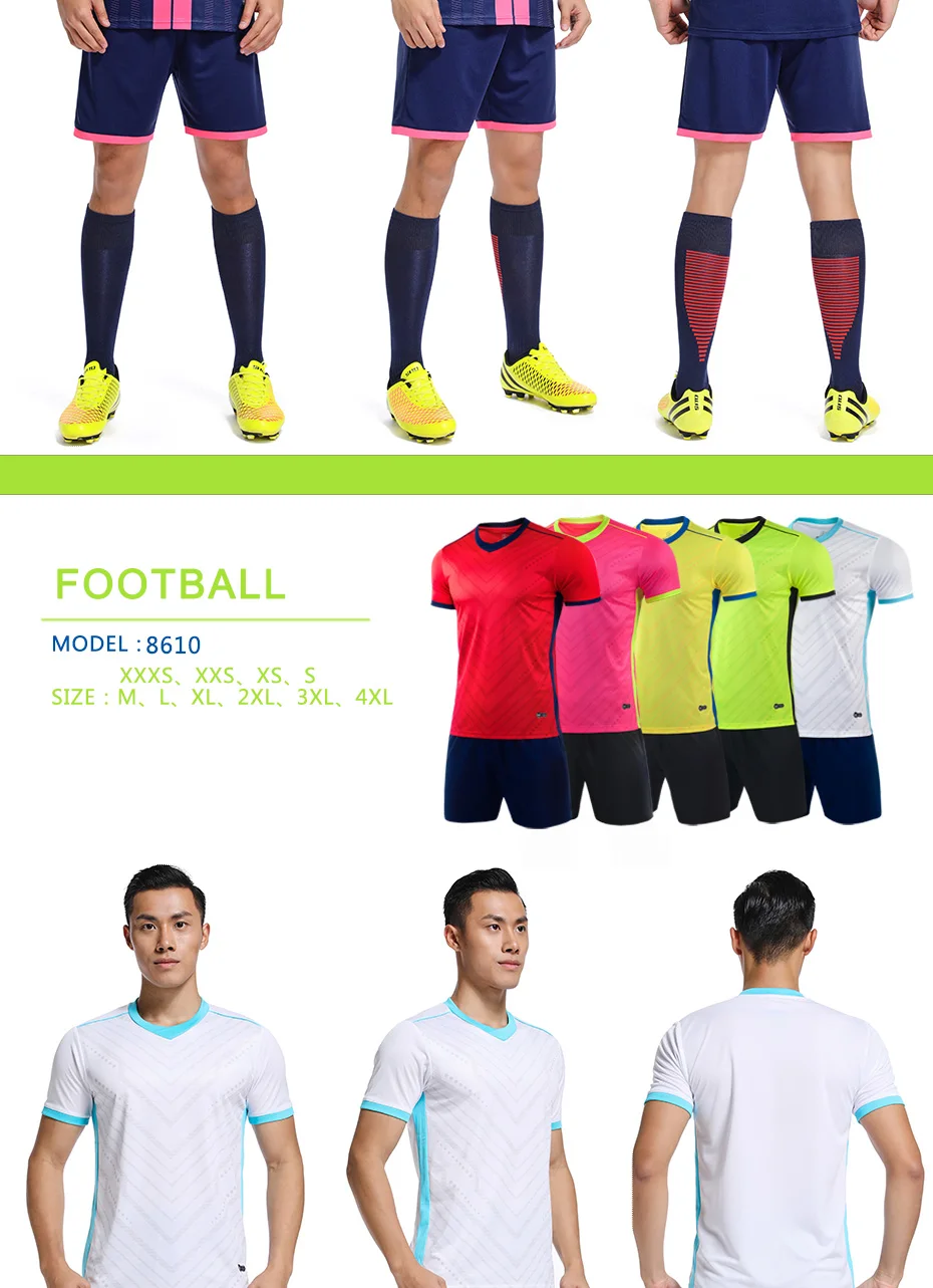 uniformes de camisa de futebol manga curta