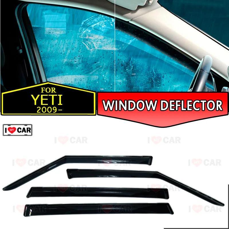 Window deflectors for Skoda Yeti 2009 car window deflector wind guard