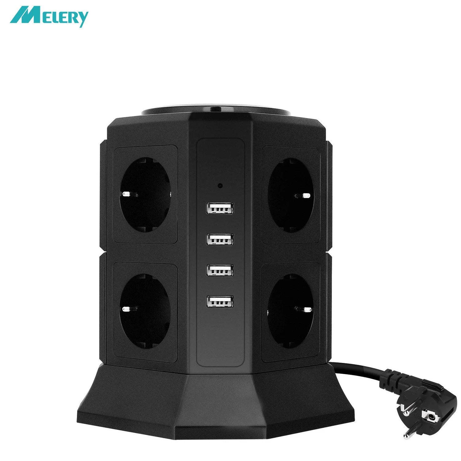 

Power Strip Multiple Sockets with USB 8 EU Outlets 4 USB Fast Charging Port with 2.0m Retract Extension Cord Surge Protection