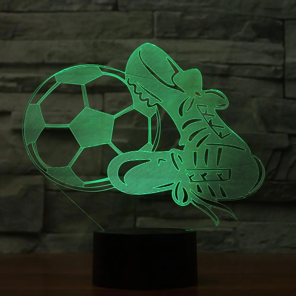 Футбольная обувь 3D LED ночник 7 цветов сменная светодиодная USB Сенсорная
