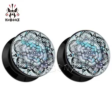 KUBOOZ беруши Туннели пирсинг кольцо акриловые серьги расширители Калибр индивидуальный логотип изображение ювелирные изделия для тела 2G 0 г 00 г