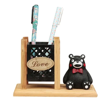 

Creative Stupid Bear Miniature Ornaments Retro Wooden Pen Holder Stationery Desktop Crafts Decoration Business Gift Student gift
