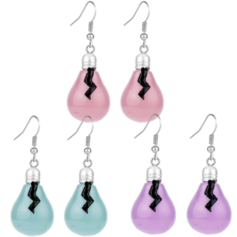 Flash Earrings LED Intermittent Flashing Colorful Light Bulb Earrings