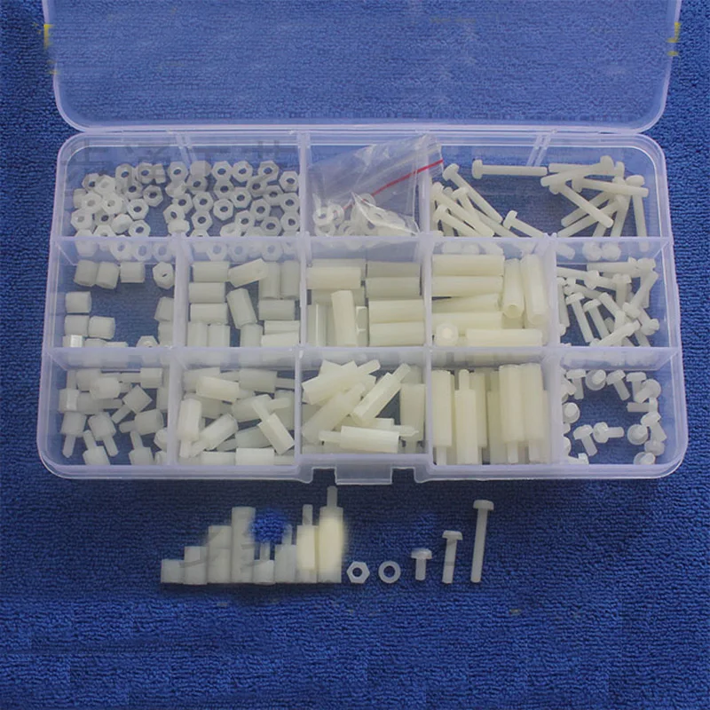 

Nylon Plastic Isolation Column Single Head / Dual Way Nut Screw Shim Hex Bolt Insulation M3 1packing