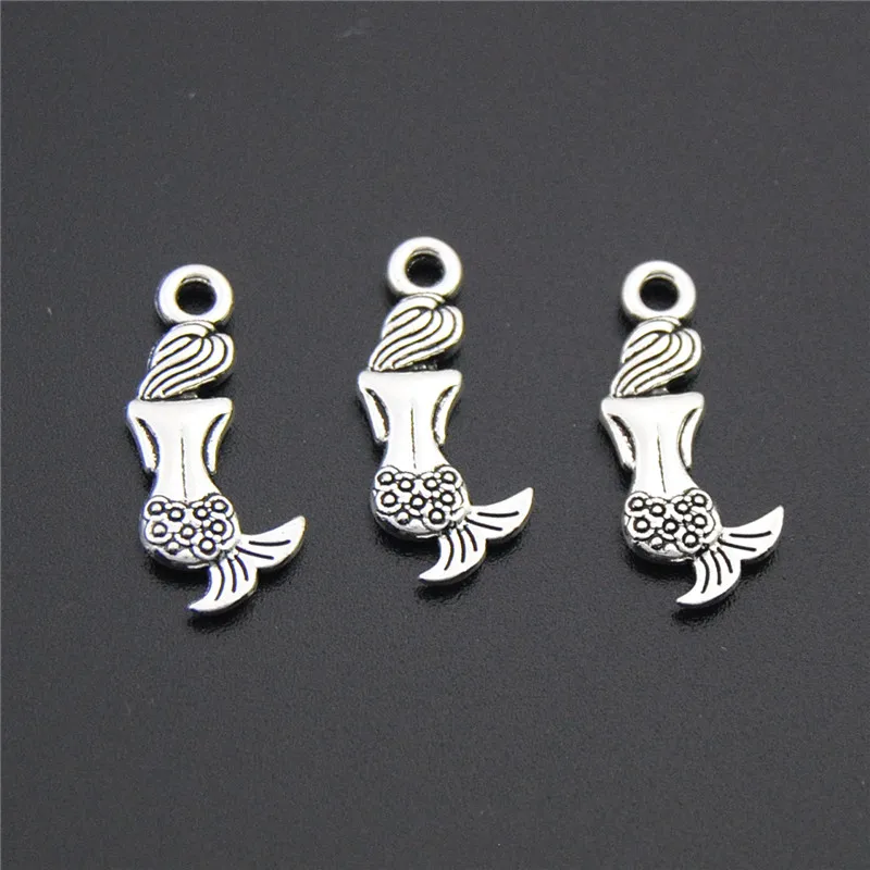 

50PCS Vintage Silver Beautiful Little Mermaid Charms For Jewelry Making DIY A2260