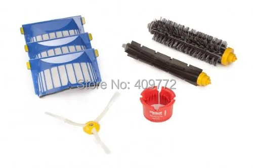 

Replacement Replenishment Kit for iRobot Roomba 600 Series Incl. Side Brush Bristle & Beater Brush AeroVac Filter Cleaning Tool