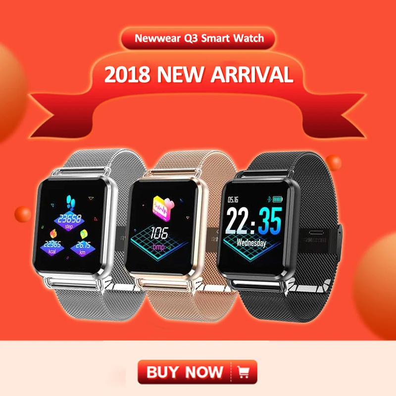 

[IN STOCK] Newwear Q3 Smartwatch Men Women Dynamic Blood Oxygen Pressure Pedometer Heart Rate Sleep APP Custom Dial Smart Watch