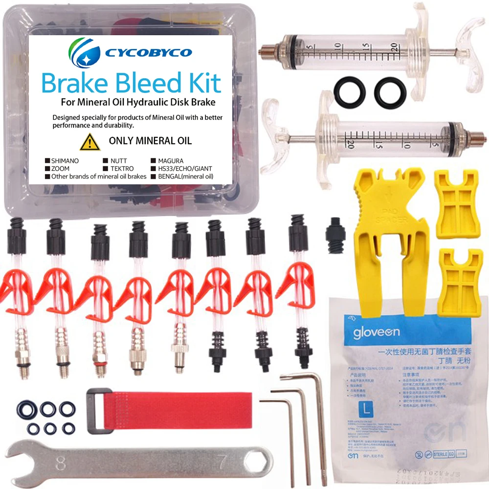 

CYCOBYCO Bicycle Hydraulic Disc Brake Bleed Kit Tools for SHIMANO TEKTRO Louise Marta HS33 HS11 ECHO MAGURA ZOOM CSC