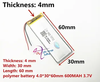 

403060 3.7V 600MAH Polymer rechargeable batteries MP3,MP4,GPS,DVD,GPS navigator