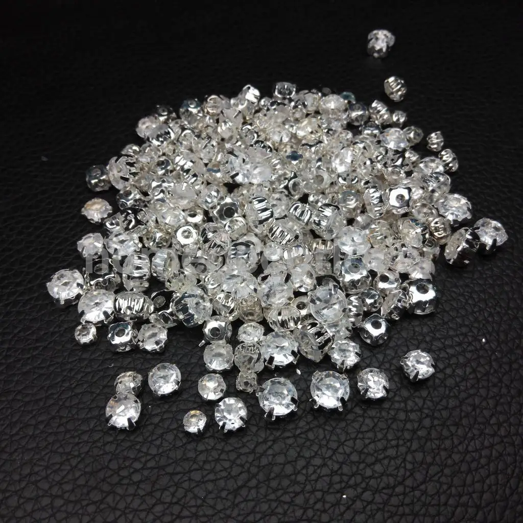 100x Crystals Rhinestone Loose Faceted Beads Embellishment for Sewing