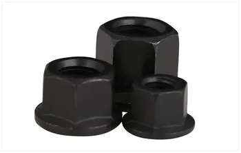 

Carbon steel Flange nuts with pad nut platen hexagon nuts black thickened nut M10 M12 M14 M16 M18 M20 M22 M24 M27 M30 nut