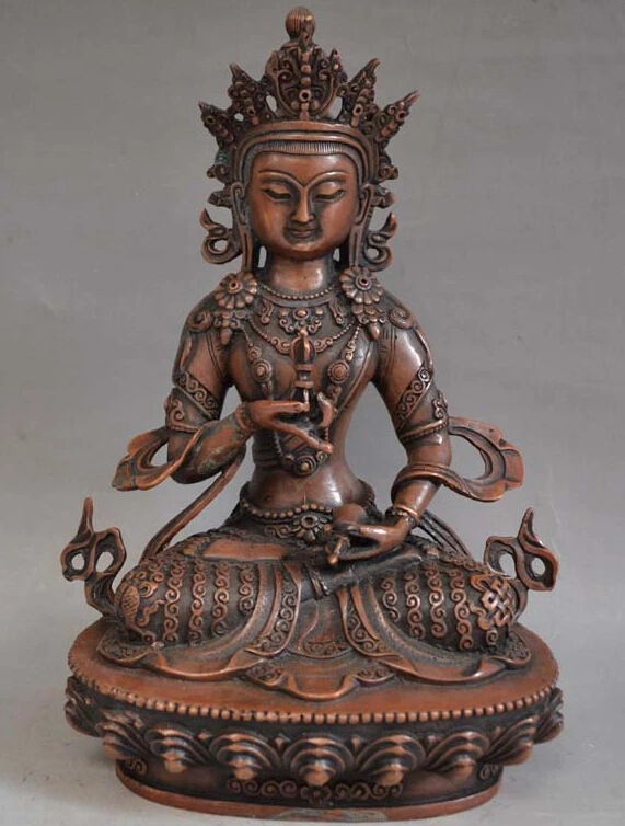 

11" Tibet Tibetan Purple Bronze Vajrasattva Buddha Statue