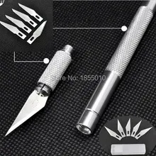 Скальпель с металлической ручкой, 11 шт. нож для ремонта лезвий, нож для резки древесины, бумаги, ручные ножи для рукоделия, гравировки, ручные инструменты