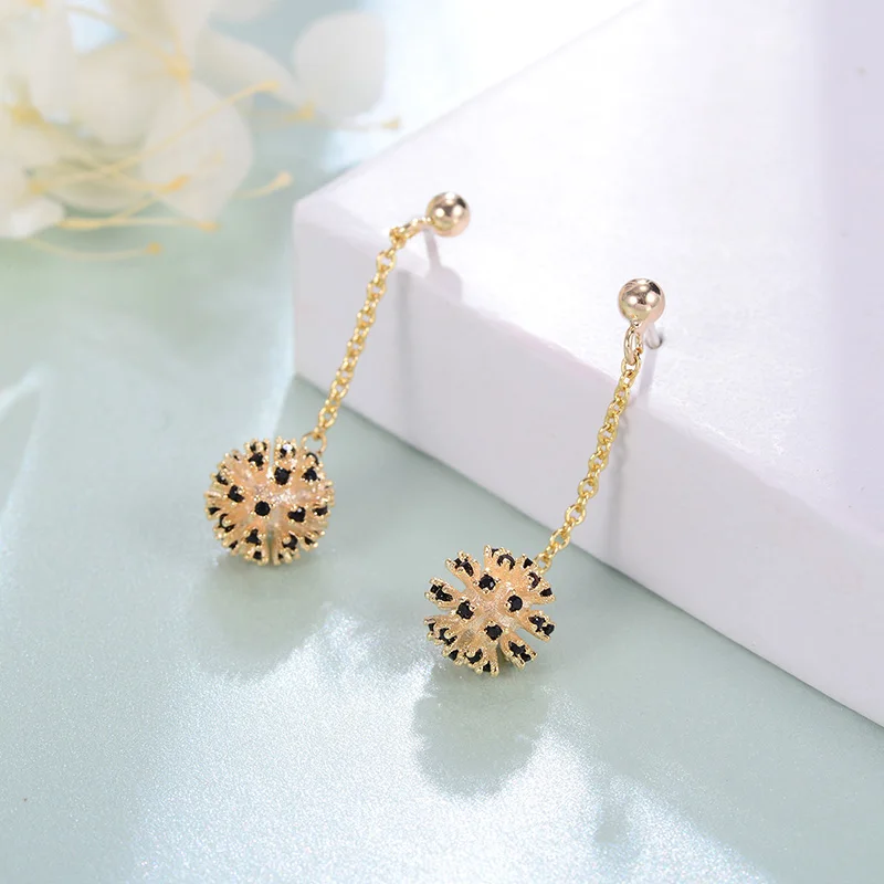 

Extra Long Drop Earrings Jewelry for Girls Sensitive Ears Ball Charm Dangling AAA Zircon Brincos Classic Ear Accessories